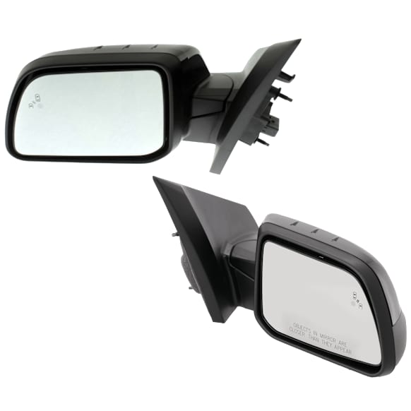 Driver and Passenger Side Mirror, Power Adjust, Heated, Manual Folding, Paintable, No Signal Light, No Memory, With Puddle Light, No Auto-Dim, With Blind Spot Detection in Glass