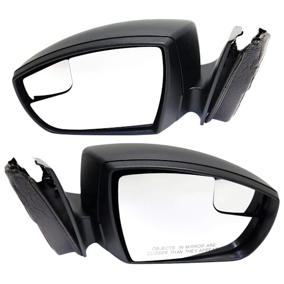 Sedan Driver and Passenger Side Mirror, Power Adjust, Non-Heated, Manual Folding, Textured Black, No Signal Light, No Memory, No Puddle Light, No Auto-Dim, With Blind Spot Glass