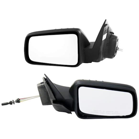 Driver and Passenger Side Mirror, Manual Adjust, Lever Control, Non-Folding, Non-Heated, With (2) Paintable and (2) Textured Black Cap, Without Blind Spot Feature, S Model, Sedan