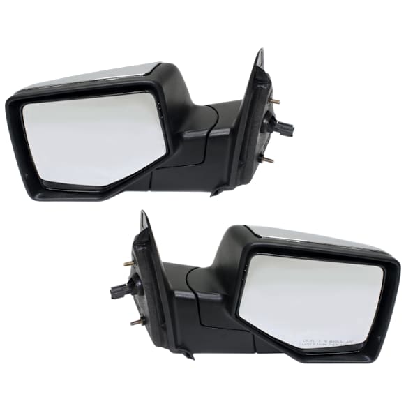 Driver and Passenger Side Mirror, Power Adjust, Non-Heated, Manual Folding, Chrome, No Signal Light, No Memory, No Puddle Light, No Auto-Dim, No Blind Spot Feature