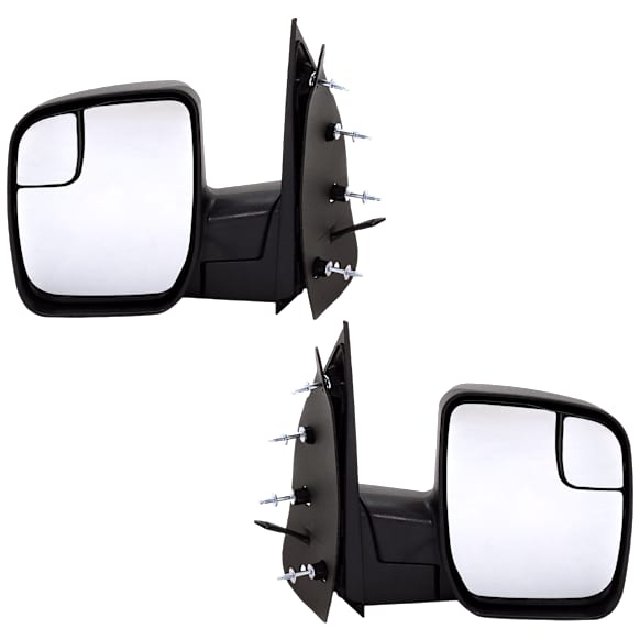 Driver and Passenger Side Mirror, Power Adjust, Non-Heated, Manual Folding, Textured Black, No Signal Light, No Memory, No Puddle Light, No Auto-Dim, No Blind Spot Feature