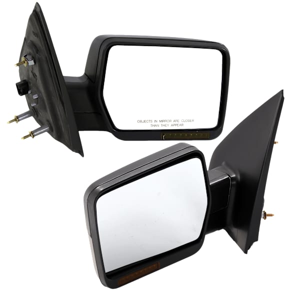 Driver and Passenger Side Mirror, Power Adjust, Heated, Manual Folding, Textured Black, In-housing Signal Light, No Memory, No Puddle Light, No Auto-Dim, No Blind Spot Feature