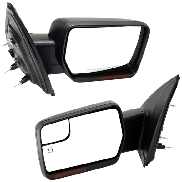 Driver and Passenger Side Mirror, Power Adjust, Heated, Power Folding, Paintable, In-housing Signal Light, With Memory, With Puddle Light, No Auto-Dim