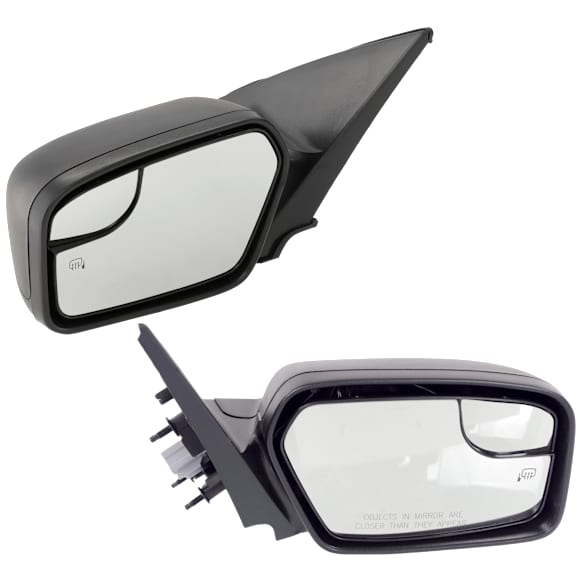 Driver and Passenger Side Mirrors, Power Adjust, Non-Folding, Heated, Textured Black, No Signal Light, No Memory, With Puddle Light, No Auto-Dimming, With Blind Spot Glass