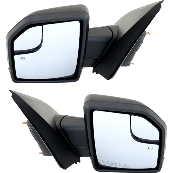 Driver and Passenger Side Mirror, Power Adjust, Heated, Manual Folding, Textured Black, In-housing Signal Light, Without Memory Recall, With Puddle Light, No Auto-Dimming, Without Blind Spot Monitor