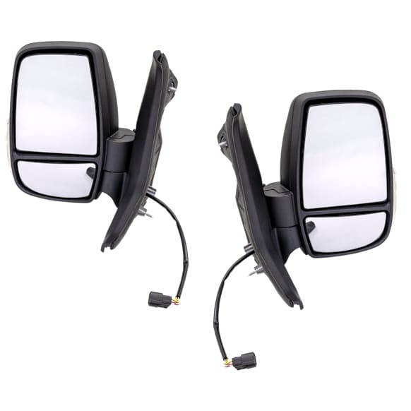 Driver and Passenger Side Mirror, Power Adjust, Heated, Manual Folding, Textured Black, In-housing Signal Light, No Memory, No Puddle Light, No Auto-Dim, No Blind Spot Feature