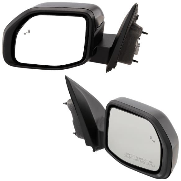 Driver and Passenger Side Mirror, Power Adjust, Heated, Manual Folding, Paintable, No Signal Light, No Memory, No Puddle Light, No Auto-Dim, With Blind Spot Detection in Glass