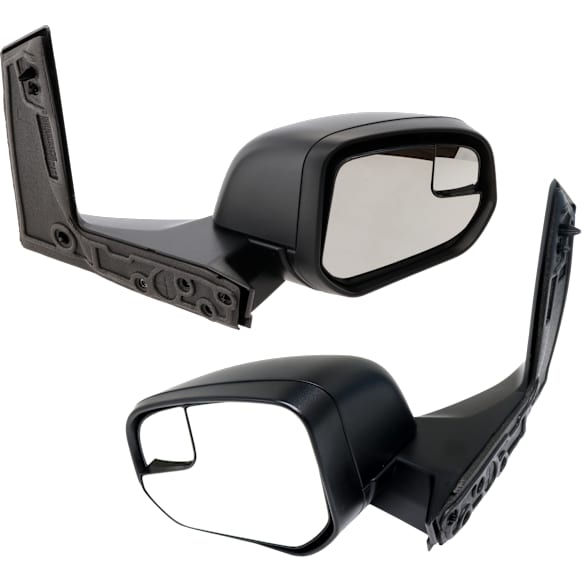 Driver and Passenger Side Mirror, Manual Adjust, Non-Heated, Manual Folding, Textured Black, No Signal Light, No Memory, No Puddle Light, No Auto-Dim, With Blind Spot Glass