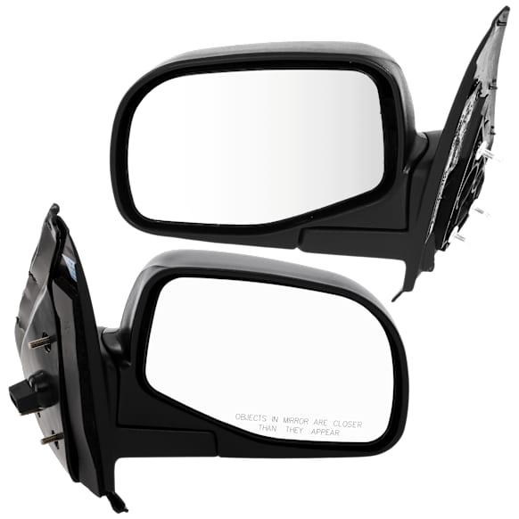 Driver and Passenger Side Mirrors, Manual Adjust, Manual Folding, Non-Heated, Textured Black, No Signal Light, No Memory, No Puddle Light, No Auto-Dimming