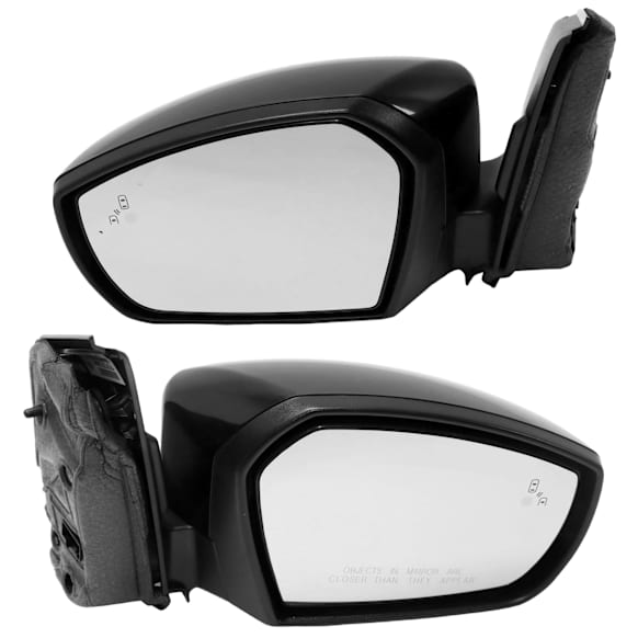 Driver and Passenger Side Mirrors, Power Adjust, Manual Folding, Heated, Paintable, In-housing Signal Light, With memory, With Puddle Light, No Auto-Dimming, With Blind Spot Detection in Glass