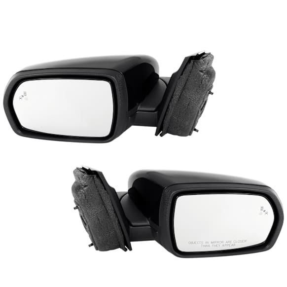 Driver and Passenger Side Mirror, Power Adjust, Heated, Manual Folding, Paintable, In-housing Signal Light, No Memory, With Puddle Light, No Auto-Dim, With Blind Spot Detection in Glass
