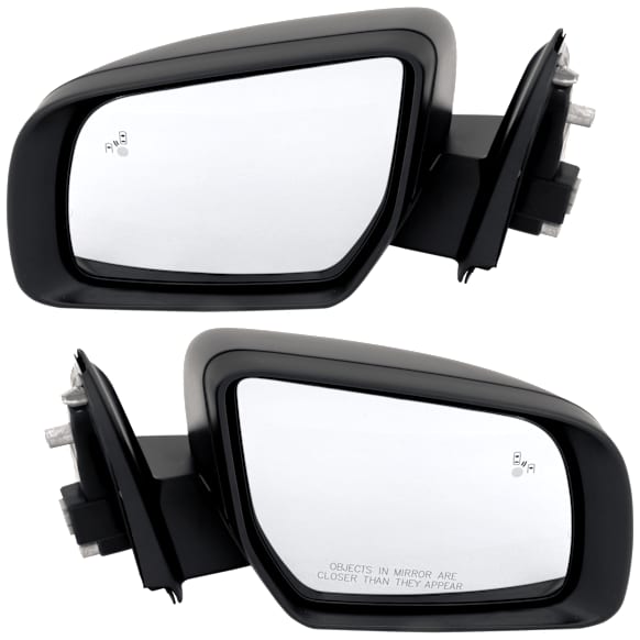 Driver and Passenger Side Mirror, Power Adjust, Non-Heated, Manual Folding, Textured Black, No Signal Light, No Memory, No Puddle Light, No Auto-Dim, With Blind Spot Glass