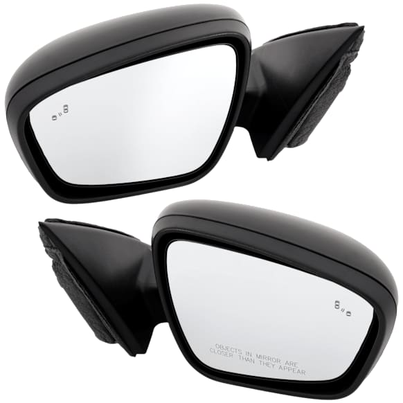 Driver and Passenger Side Mirror, Power Adjust, Heated, Manual Folding, Paintable, No Signal Light, No Memory, No Puddle Light, No Auto-Dim, With Blind Spot Detection in Glass