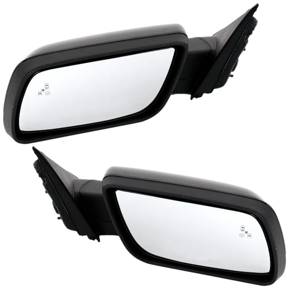 Driver and Passenger Side Mirror, Power Adjust, Heated, Manual Folding, Paintable, No Signal Light, With Memory, With Puddle Light, No Auto-Dim, With Blind Spot Glass