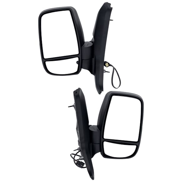 Driver and Passenger Side Mirror, Power Adjust, Non-Heated, Manual Folding, Textured Black, No Signal Light, No Memory, No Puddle Light, No Auto-Dim, With Blind Spot Glass