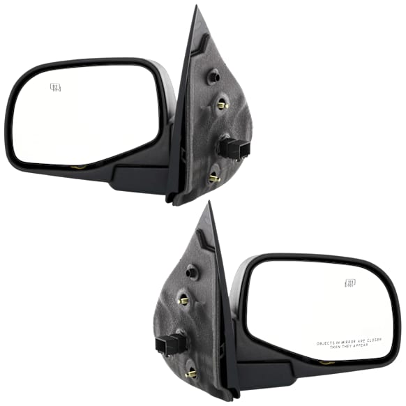 Driver and Passenger Side Mirrors, Power Adjust, Manual Folding, Heated, Textured Black, No Signal Light, No Memory, With Puddle Light, No Auto-Dimming, No Blind Spot Feature