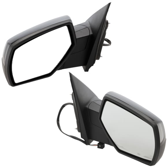 Driver and Passenger Side Mirror, Power Adjust, Heated, Manual Folding, Paintable, No Signal Light, No Memory, No Puddle Light, No Auto-Dim