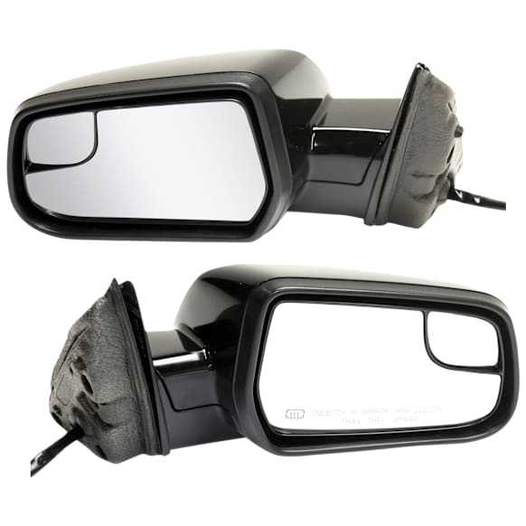 Driver and Passenger Side Mirror, Power Adjust, Heated, Manual Folding, Paintable, No Signal Light, No Memory, No Puddle Light, No Auto-Dim, With Blind Spot Glass