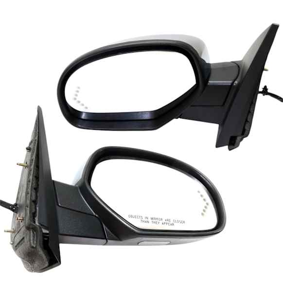 Driver and Passenger Side Mirror, Power Adjust, Heated, Power Folding, Chrome, In-glass Signal Light, With Memory, With Puddle Light, No Auto-Dim, No Blind Spot Feature