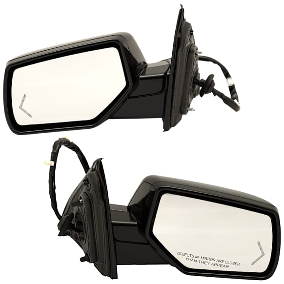 Driver and Passenger Side Non-Towing Mirrors, Power Adjust, Power Folding, Heated, With 1 Chrome and 1 Paintable Cap, In-glass Signal Light, With memory, With Puddle Light, No Auto-Dimming