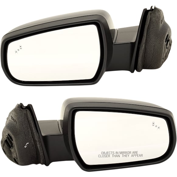 Driver and Passenger Side Mirror, Power Adjust, Heated, Non-Folding, Paintable, In-housing Signal Light, No Memory, No Puddle Light, No Auto-Dim, With Blind Spot Detection in Glass