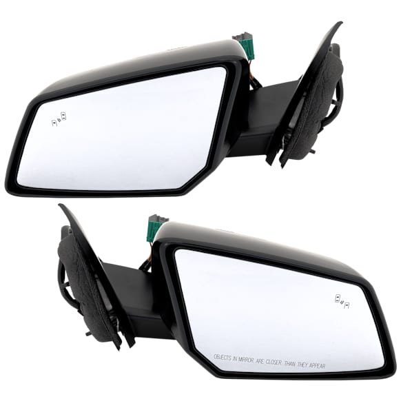 Driver and Passenger Side Mirror, Power Adjust, Heated, Power Folding, Paintable, In-housing Signal Light, With Memory, No Puddle Light, No Auto-Dim, With Blind Spot Detection in Glass