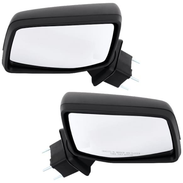 Driver and Passenger Side Non-Towing Mirrors, Power Adjust, Manual Folding, Heated, Textured Black, No Signal Light, Memory, Puddle Light, Auto-Dimming, and Blind Spot Feature, With (Temp Sensor, RH)