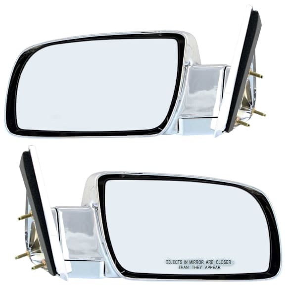 Driver and Passenger Side Mirror, Manual Adjust, Non-Heated, Manual Folding, Chrome, No Signal Light, No Memory, No Puddle Light, No Auto-Dim, No Blind Spot Feature