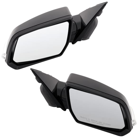 Driver and Passenger Side Mirror, Power Adjust, Heated, Manual Folding, Paintable, In-housing Signal Light, No Memory, No Puddle Light, No Auto-Dim, No Blind Spot Feature