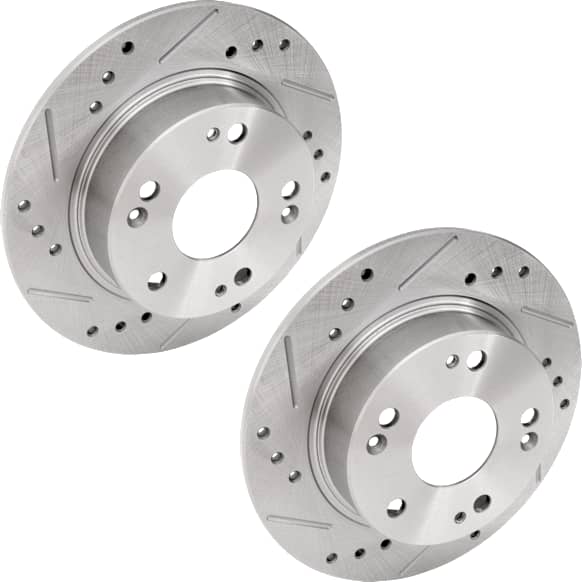 2004 Acura TSX - Rear Brake Disc, Cross-drilled and Slotted, Solid, 5 Lugs, 259.7 mm, 260 mm Rotor Diameter, 2.4L 4Cyl