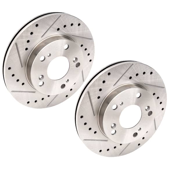 2011 Honda Civic - Front Brake Disc, Cross-drilled and Slotted, Vented, 5 Lugs, 261.7 mm, With Rear Disc Brake, 1.3L 4Cyl