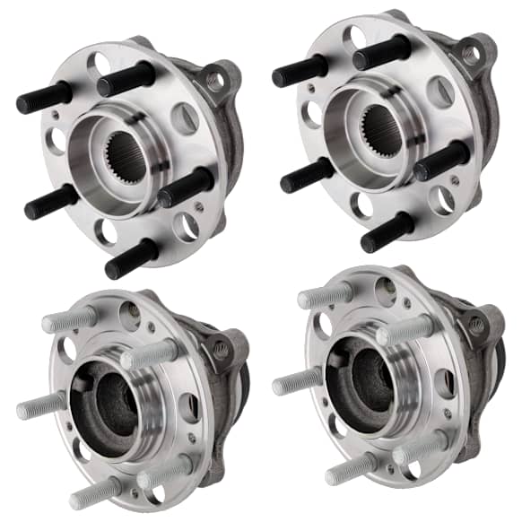 4-Wheel Set Front and Rear, Driver and Passenger Side Wheel Hubs, With Bearing, With Sensor, RWD