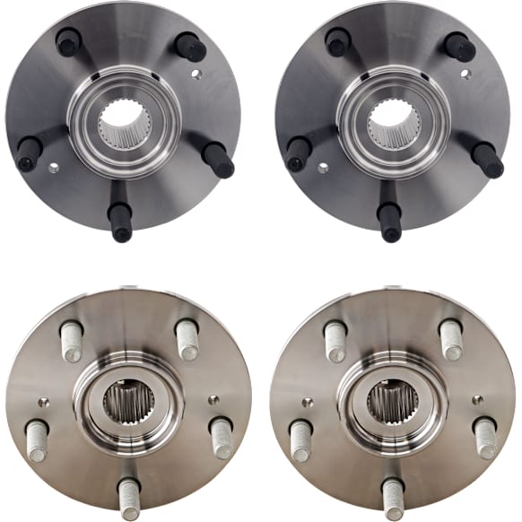 Front and Rear, Driver and Passenger Side Wheel Hub, 5 Lugs, Without Bearing, 3.5L, 6Cyl