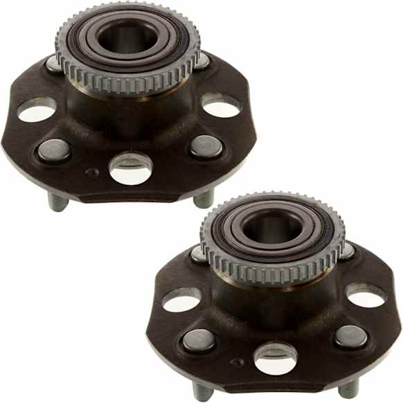 2-Wheel Set Rear, Driver and Passenger Side Wheel Hubs, With Bearing, With Rear Disc Brake; ABS tone ring