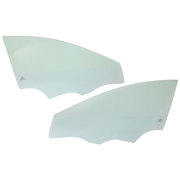 Front, Driver and Passenger Side Door Glasses, Green Tint, Korea Built Vehicle, Replaces NAGS No. FD24997 GTNN, FD24998 GTNN