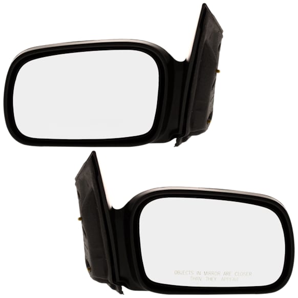 Driver and Passenger Side Mirror, Manual Adjust, Non-Heated, Non-Folding, Textured Black, No Signal Light, No Memory, No Puddle Light, No Auto-Dim, No Blind Spot Feature