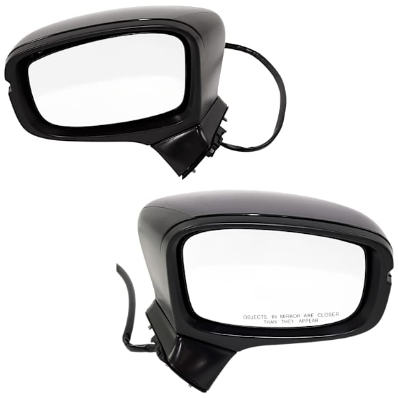 Driver and Passenger Side Mirror, Power Adjust, Heated, Manual Folding, Paintable, In-housing Signal Light, With Memory, No Puddle Light, No Auto-Dim, No Blind Spot Feature