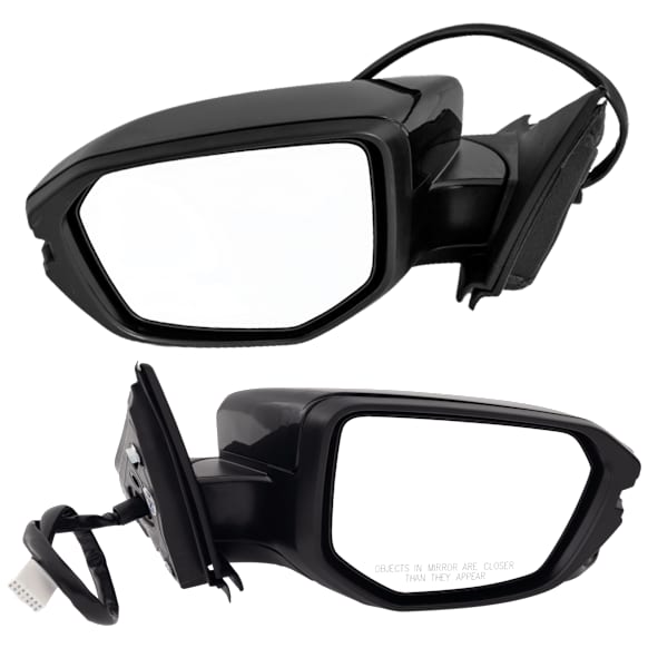 Driver and Passenger Side Mirror, Power Adjust, Heated, Manual Folding, Paintable, In-housing Signal Light, No Memory, No Puddle Light, No Auto-Dim, No Blind Spot Feature