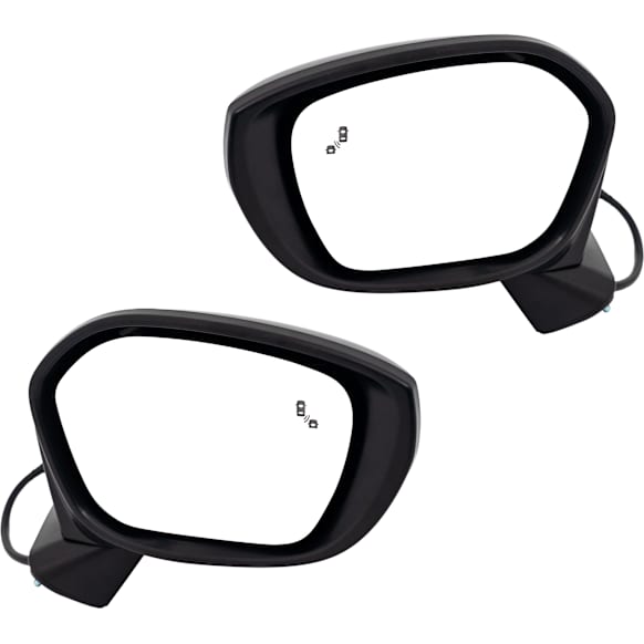 Driver and Passenger Side Mirrors, Power Adjust, Manual Folding, Heated, Paintable, No Signal Light, No Memory, No Puddle Light, No Auto-Dimming, With Blind Spot Detection in Glass