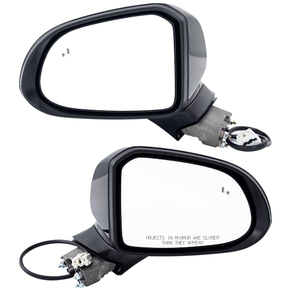 Driver and Passenger Side Mirror, Power Adjust, Non-Heated, Manual Folding, Paintable, No Signal Light, No Memory, No Puddle Light, No Auto-Dim, With Blind Spot Detection in Glass