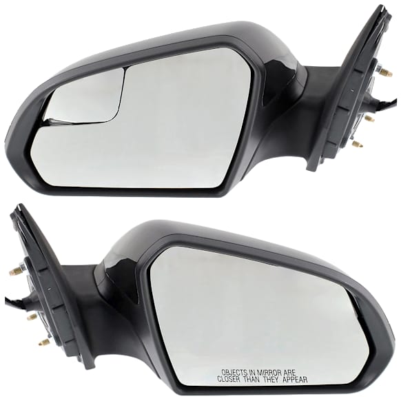 Driver and Passenger Side Non-Towing Mirrors, Power Adjust, Manual Folding, Heated, Paintable, In-housing Signal Light, No Memory, No Puddle Light, No Auto-Dimming