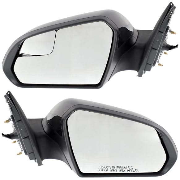 Driver and Passenger Side Non-Towing Mirrors, Power Adjust, Manual Folding, Heated, Paintable, No Signal Light, No Memory, No Puddle Light, No Auto-Dimming