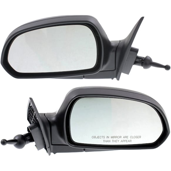Driver and Passenger Side Non-Towing Mirrors, Manual Adjust, Manual Folding, Non-Heated, Paintable, No Signal Light, No Memory, No Puddle Light, No Auto-Dimming