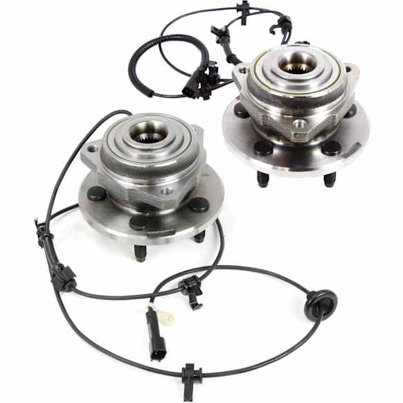 Front, Driver and Passenger Side Wheel Hub, 5 Lugs, With Bearing, With Sensor
