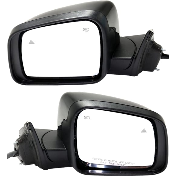 Driver and Passenger Side Mirror, Power Adjust, Heated, Power Folding, Paintable, In-housing Signal Light, With Memory, With Puddle Light, No Auto-Dim, With Blind Spot Detection in Glass