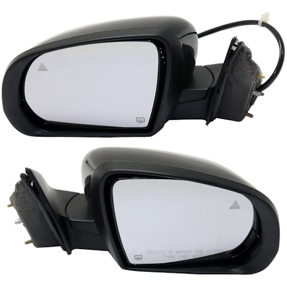Driver and Passenger Side Mirror, Power Adjust, Heated, Power Folding, Paintable, In-housing Signal Light, No Memory, With Puddle Light, No Auto-Dim, With Blind Spot Detection in Glass