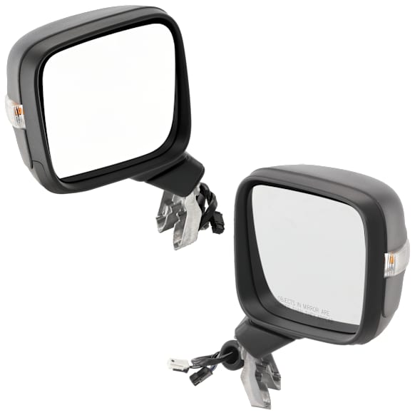 Driver and Passenger Side Mirrors, Power Adjust, Manual Folding, Heated, Textured Black, In-housing Signal Light, No Memory, No Puddle Light, No Auto-Dimming, No Blind Spot Feature