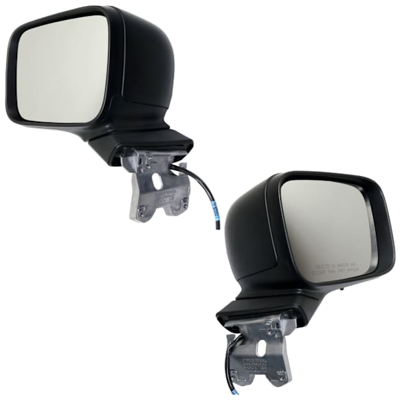 Driver and Passenger Side Mirrors, Power Adjust, Manual Folding, Heated, Textured Black, No Signal Light, No Memory, No Puddle Light, No Auto-Dimming, No Blind Spot Feature
