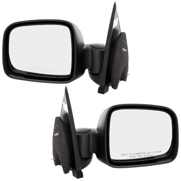 Driver and Passenger Side Mirrors, Manual Adjust, Manual Folding, Non-Heated, Textured Black, No Signal Light, No Memory, No Puddle Light, No Auto-Dimming