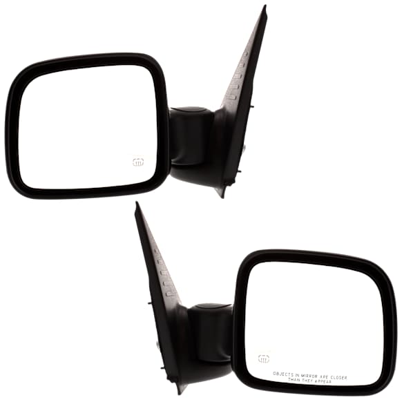 2004 Jeep Liberty - Driver and Passenger Side Mirror, Power Adjust, Heated, Textured Black, Manual Folding, No Signal Light, No Blind Spot Feature, Without Memory Recall, No Puddle Light, No Auto-Dimming